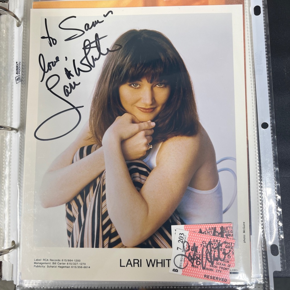 Lari White Autographed Promo Photo 8x10 With Signed Ticket Stubs